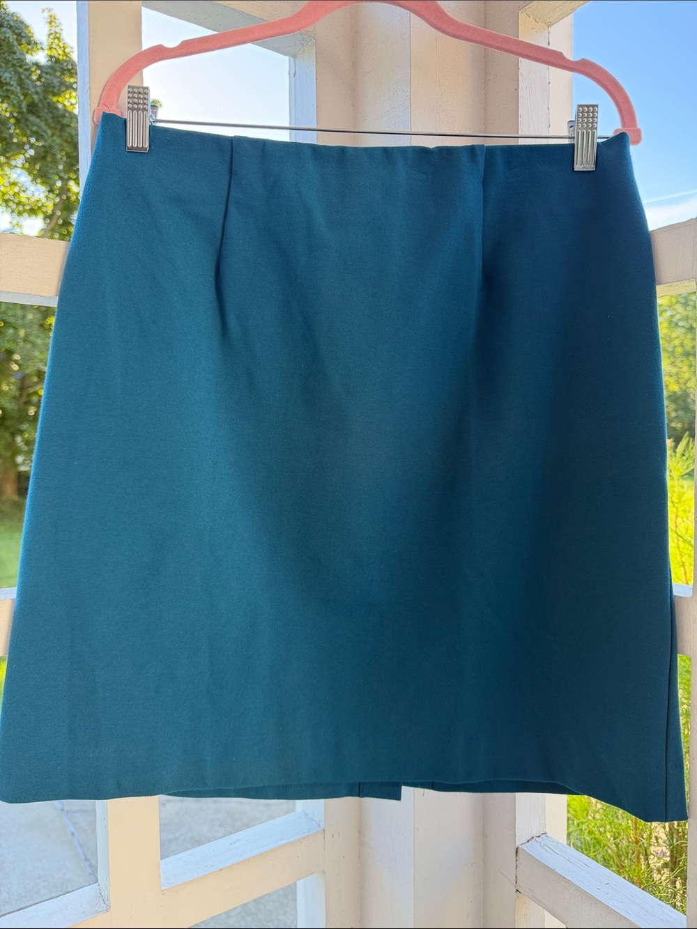 J.Jill PM Teal Blue Ponte Stretch Knit Pencil Skirt
